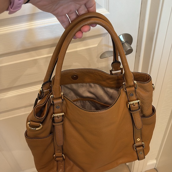 Michael Kors Tan Leather Bedford Tote Bag Purse Handbag - Picture 10 of 11